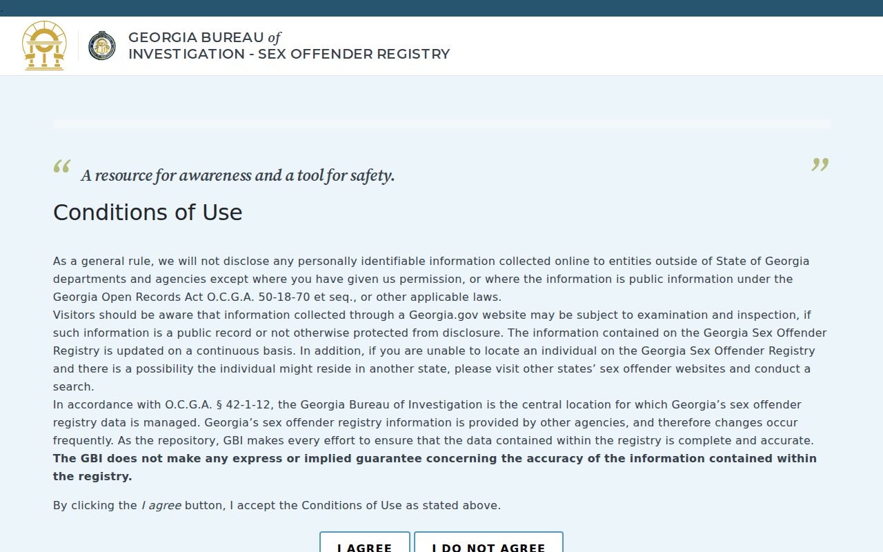 Snellville public records access at Georgia offender registry