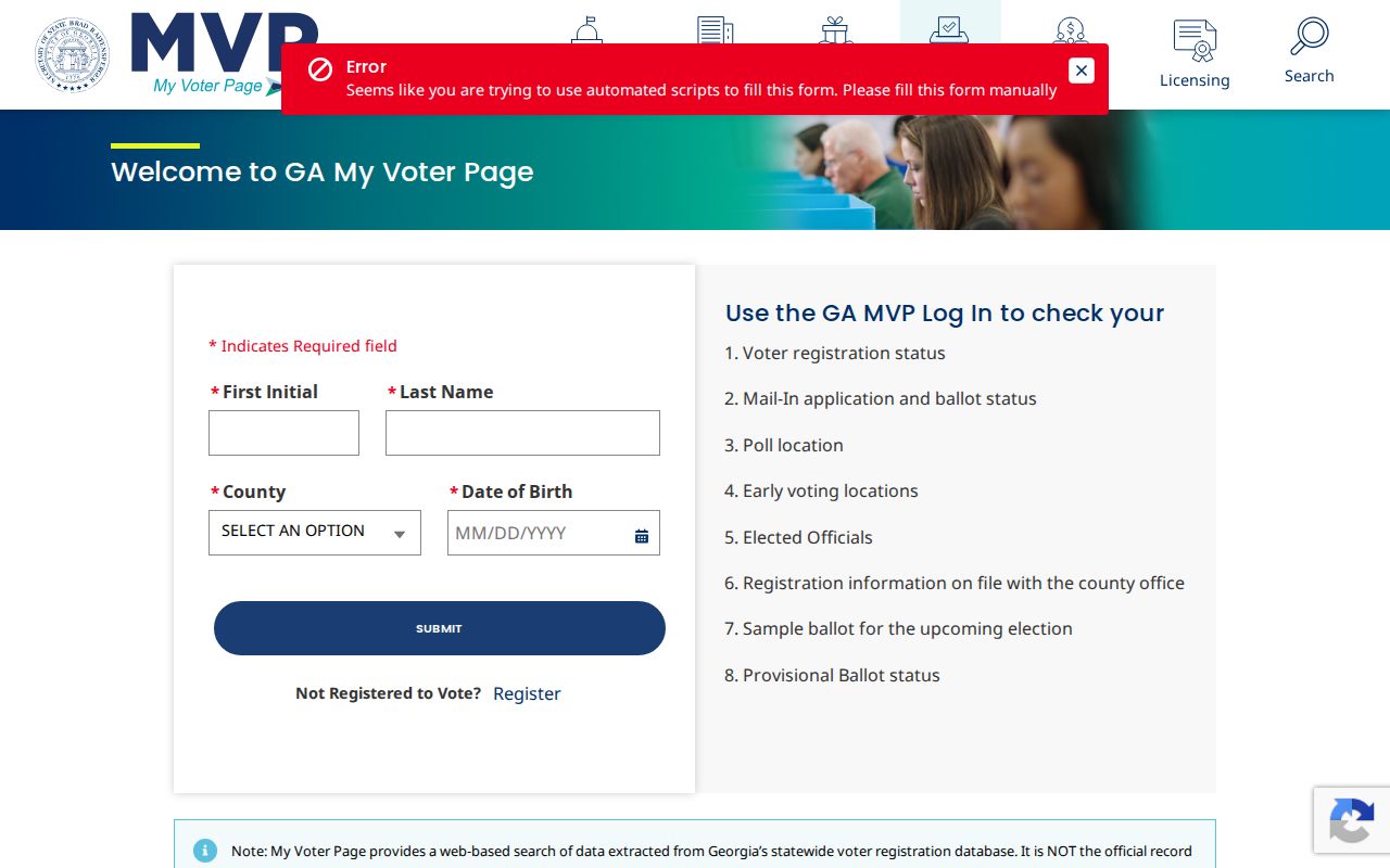 Snellville voter registration records lookup on Georgia MVP